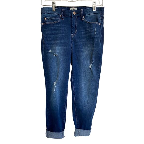 Nicole Miller Jeans Soho High Rise Ankle Skinny Rolled‎ Raw Hem - 4 Excellent - Picture 3 of 14